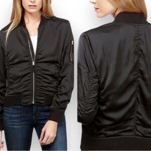 Lucky Brand Satin Ruched Bomber Jacket XL